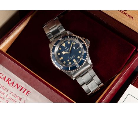 A RARE GENTLEMAN'S STAINLESS STEEL ROLEX TUDOR PRINCE OYSTERDATE "SNOWFLAKE" SUBMARINER BRACELET WATCHDATED 1982, REF. 94110 