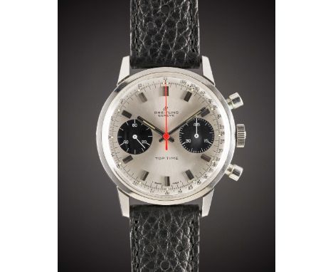 A GENTLEMAN'S STAINLESS STEEL BREITLING TOP TIME CHRONOGRAPH WRIST WATCHCIRCA 1969, REF. 2002-33 WITH "PANDA" DIALMovement: 1