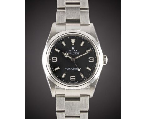 A GENTLEMAN'S STAINLESS STEEL ROLEX OYSTER PERPETUAL EXPLORER BRACELET WATCHCIRCA 2005, REF. 114270Movement: 31J, automatic c