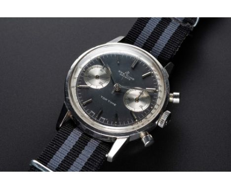 A GENTLEMAN'S STAINLESS STEEL BREITLING TOP TIME "THUNDERBALL" CHRONOGRAPH WRIST WATCHCIRCA 1960s, REF. 2002 WITH "REVERSE PA