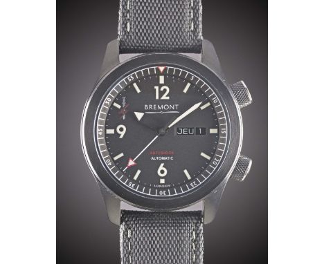 A GENTLEMAN'S DLC COATED BREMONT U-2 PROJECT CHURCHILL AUTOMATIC CHRONOMETER WRIST WATCHDATED 2017, MILITARY "SPECIAL PROJECT