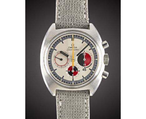 A GENTLEMAN'S STAINLESS STEEL OMEGA SEAMASTER "SOCCER TIMER' CHRONOGRAPH WRIST WATCHCIRCA 1970, REF. 145.016-68 WITH WHITE DI