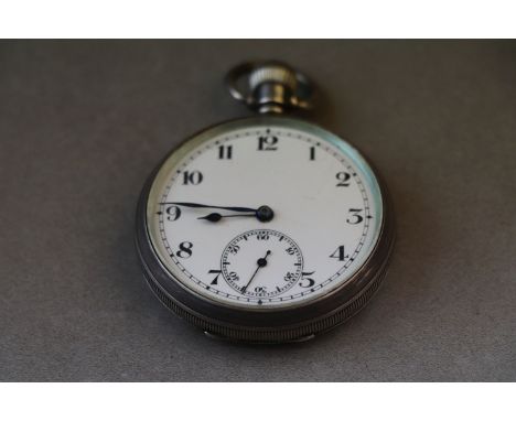 Hallmarked Silver Top wind Pocket Watch, Birmingham 1915, Dennison case with Enamel dial & sub dial at the six position, move