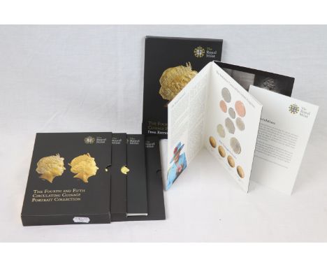 Royal Mint cased Fourth and Fifth Circulating Coinage Portrait Collection and a cased Fourth Circulating Portrait - Final Edi