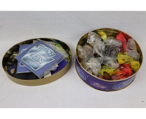 Tin of vintage UK cupro nickel and copper coinage plus another with UK collectable coins to include; Crowns, £2 & £1 pound co