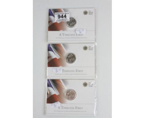 Three Royal Mint A Timeless First Fine Silver £20 Pounds coins 2013