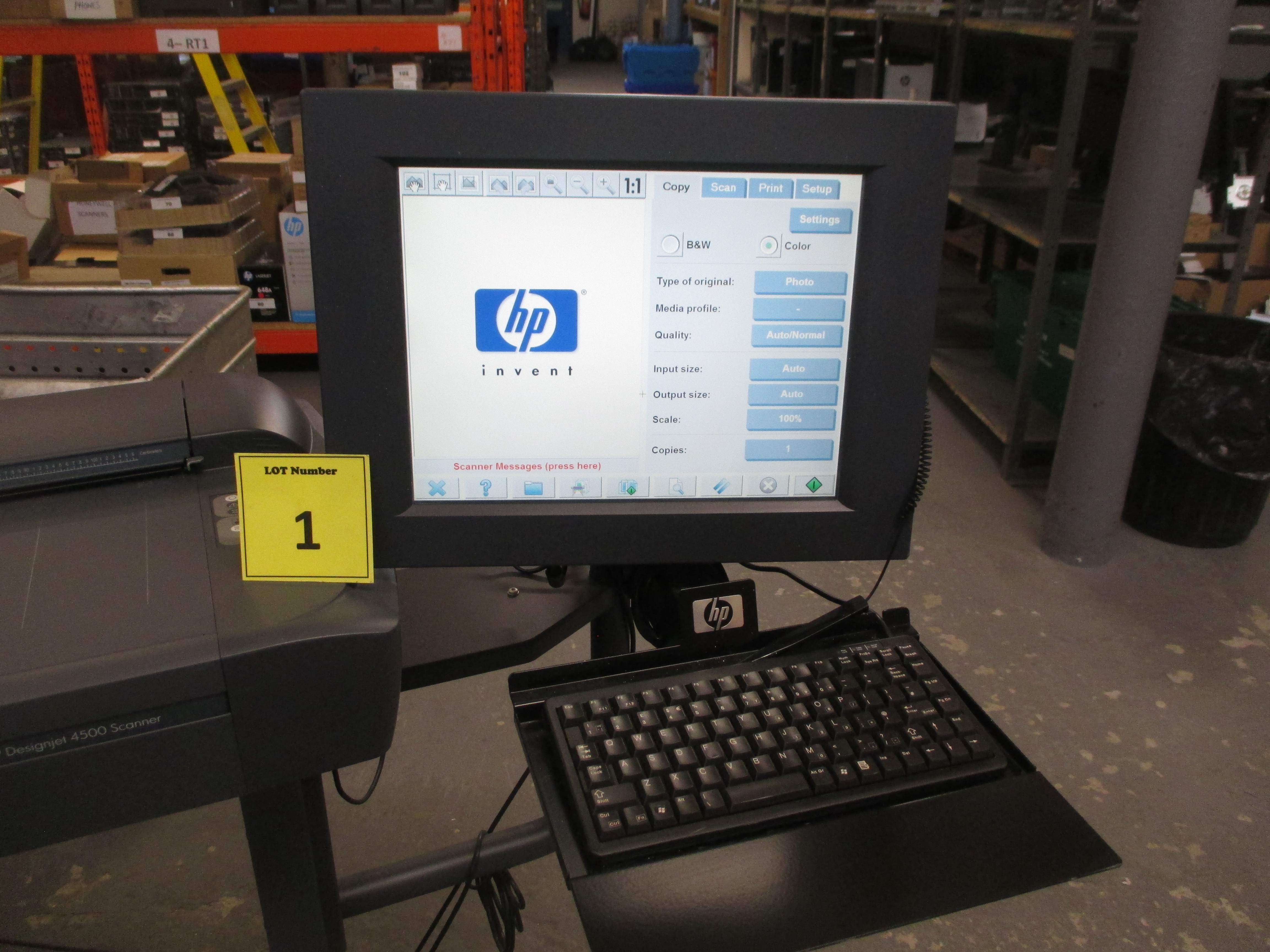 HP DESIGNJET 4500 SCANNER MODEL Q1277A COMPLETE WITH CTX5 CONTROLLING