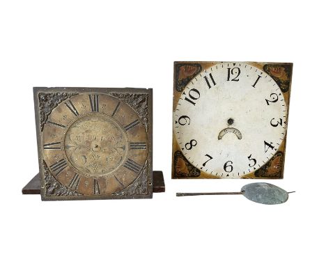 Early 18th century 30hr count-wheel  longcase clock movement by William Russell of Wootton, with a 10” brass dial, seat board