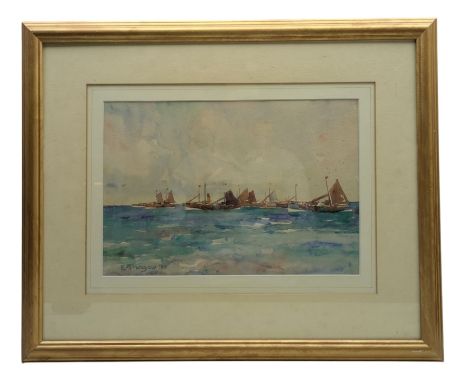 E Graham (British 20th Century): Herring Yawl, watercolour signed and dated '22, 23cm x 34cm 