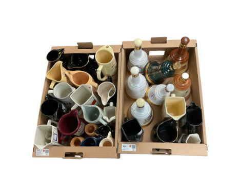 Breweriana - collection of whisky jugs and decanters, including Jonnie Walker, Grants, Black Bush, Bells ceramic decanters, e