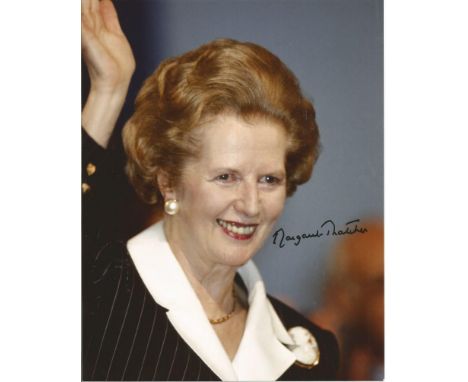 Margaret Thatcher signed 10 x 8 colour portrait photo. Stunning image at the height of her power. Good Condition. All signed 