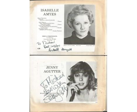 Actresses autograph collection in A4 book. Approx. 80 b/w 6 x 4 size photo pages from Management companies fixed two per page