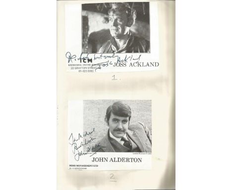 Actors autograph collection in A4 book. Approx. 280 b/w 6 x 4 size photo pages from Management companies fixed two per page i