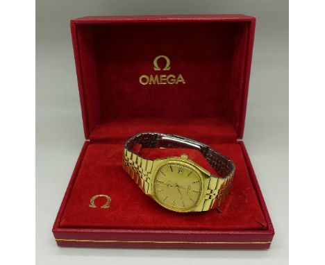 A gentleman's Omega Seamaster quartz wristwatch, with paperwork and associated Omega box