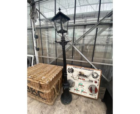 A VINTAGE COURTYARD LAMP POST 