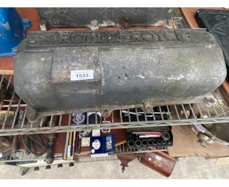 A VINTAGE CAST ALLOY 'ROLLS-ROYCE' ROCKER COVER 