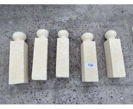 AN AS NEW EX DISPLAY CONCRETE SET OF FIVE END STOPS *PLEASE NOTE VAT TO BE PAID ON THIS ITEM* 