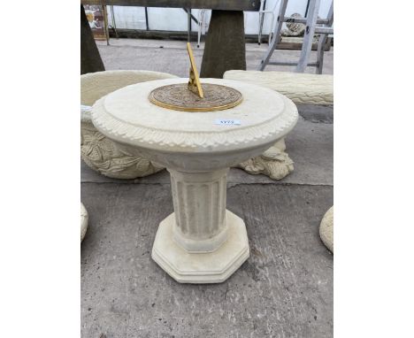AN AS NEW EX DISPLAY CONCRETE COLUMN SUN DIAL *PLEASE NOTE VAT TO BE PAID ON THIS ITEM* 