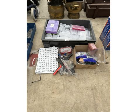 AN ASSORTMENT OF ITEMS TO INCLUDE STORAGE BOXES, GOGGLES AND TOOLS ETC 