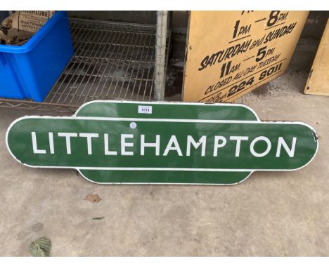 AN ORIGINAL ENAMEL 'LITTLE HAMPTON' RAILWAY STATION SIGN 