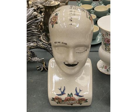 A LARGE CERAMIC PHRENOLOGY HEAD, HEIGHT APPROX 29CM 