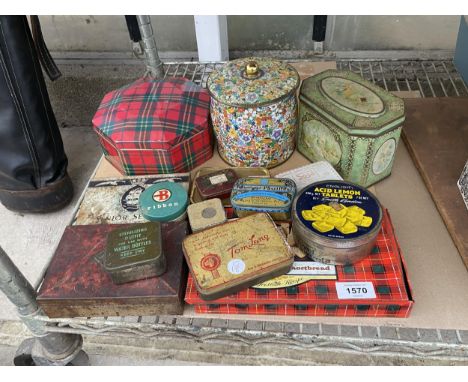 AN ASSORTMENT OF VARIOUS VINTAGE TINS 