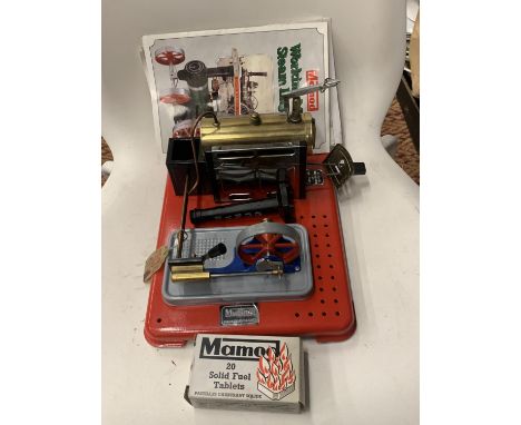 A BOXED MAMOD SP4 STATIONARY STEAM ENGINE AND ACCESSORIES 