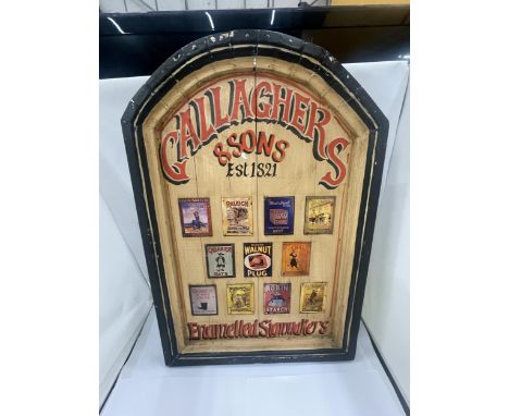 A VINTAGE GALLAGHERS &amp; SONS WOODEN SIGN 