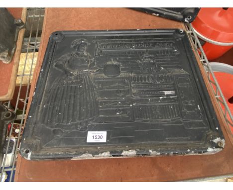 A VINTAGE CAST ALLOY 'VICTORIAN BAKING OVENS' PLAQUE 