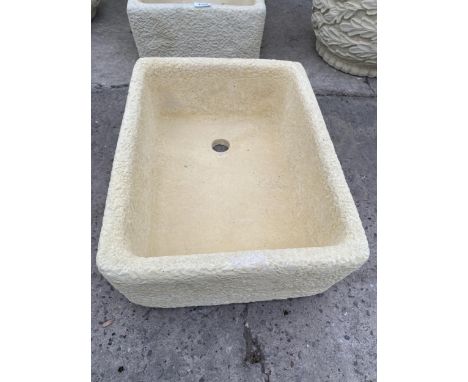 AN AS NEW EX DISPLAY CONCRETE ALPINE TUB PLANTER *PLEASE NOTE VAT TO BE PAID ON THIS ITEM* 