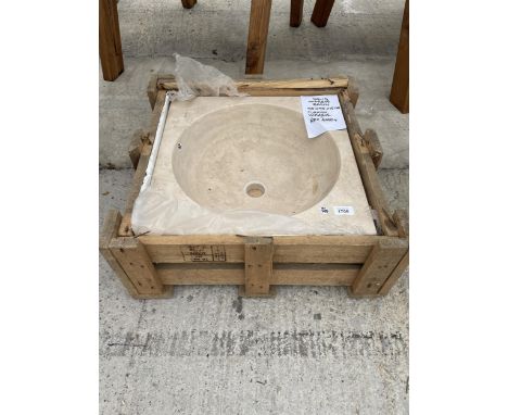 A SOLID MARBLE WASH BASIN (45CM x 45CM x15CM) 