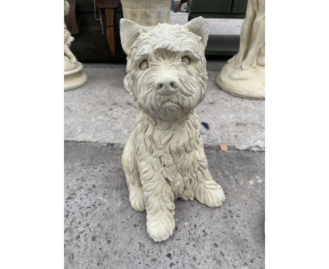 AN AS NEW EX DISPLAY CONCRETE WESTIE FIGURE *PLEASE NOTE VAT TO BE PAID ON THIS ITEM* 