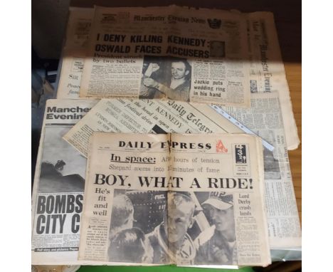A GROUP OF VINTAGE NEWSPAPERS, 1960'S, JFK ETC 