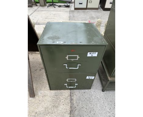 A PAIR OF VINTAGE STACKING METAL 'VETERAN SERIES' FILING DRAWERS 