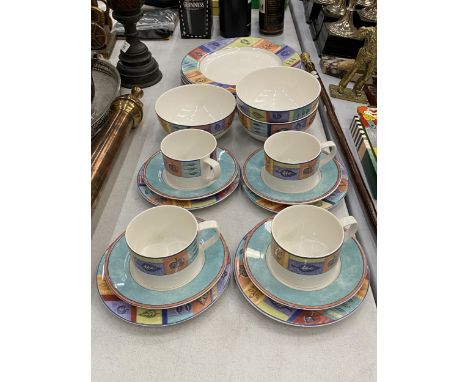 A QUANTITY OF DOULTON EVERYDAY DINNERWARE TO INCLUDE PLATES, BOWLS, CUPS AND SAUCERS 