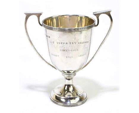 MILITARY INTEREST; a George V hallmarked silver trophy inscribed '1st Infantry Division Inter-Unit Basketball League', Charle