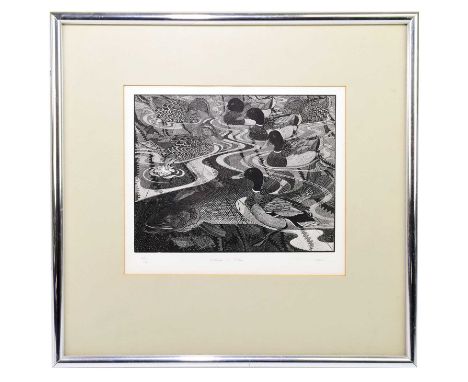 † COLIN SEE-PAYNTON (born 1946); limited edition black and white print, 'Mallard &amp; Pike', titled, signed and numbered 45/