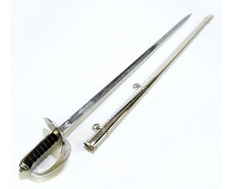 WILKINSON &amp; CO; an Elizabeth II infantry officers dress sword, with 82cm acid etched blade and wire bound grip, with scab