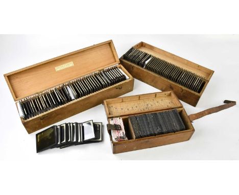 A collection of 19th century and later Magic Lantern slides, to include UK travels, travels through North Wales, Wonders of t