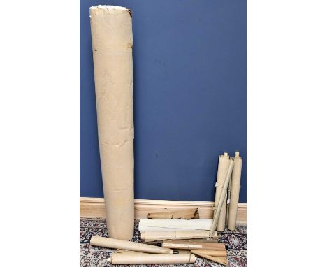 A collection of Chinese scroll paintings and prints, depicting animals, also an ancestral portrait scroll, figural works, etc