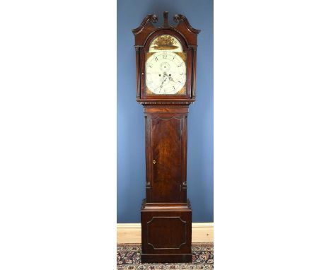 JAMES GRAHAM CIRVAN; a George III mahogany eight day longcase clock, the enamel dial with Arabic numerals, subsidiary seconds