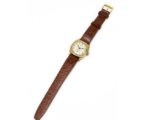 ROTARY; a gentleman's 9ct gold cased wristwatch, the silvered dial set with Arabic numerals, diameter 28mm.