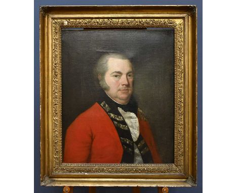 LATE 18TH CENTURY ENGLISH SCHOOL; oil on canvas, a portrait of an army officer, 64 x 53cm, unsigned, framed.Condition Report: