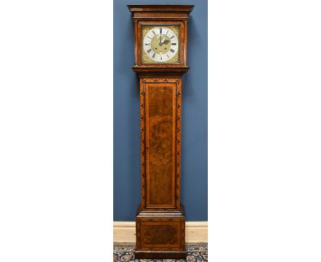 ASSELIN OF LONDON; an early 18th century burr walnut and seaweed marquetry eight day longcase clock, the silvered Roman numer