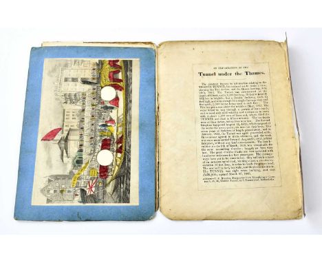 TUNNEL UNDER THE THAMES; a mid 19th century concertina panorama, with four hand coloured panoramic sections and front board w