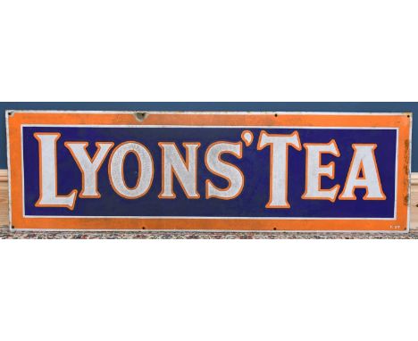 LYONS' TEA; an original advertising enamel sign 'Lyons' Tea', 45 x 150cm.