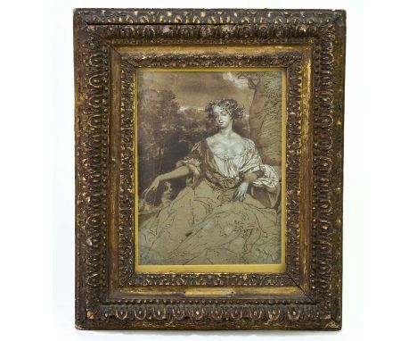 MANNER OF JOSEPH VAN AKEN (1699-1749) EARLY 18TH CENTURY; ink and watercolour hightened in white, portrait of a lady with a s