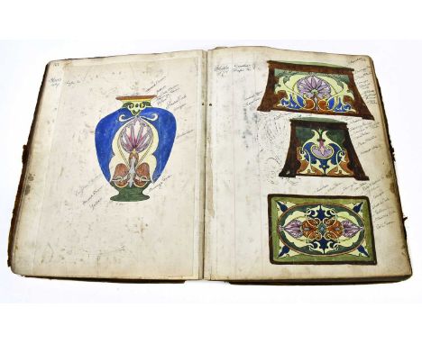 WILEMAN &amp; CO (SHELLEY); an early 20th century pattern book, enclosing one hundred and forty-six watercolour designs with 