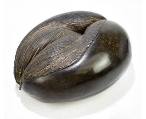 An early 20th century Coco de Mer shell, length 33cm.Condition Report: Please note, this item will require a CITES licence to