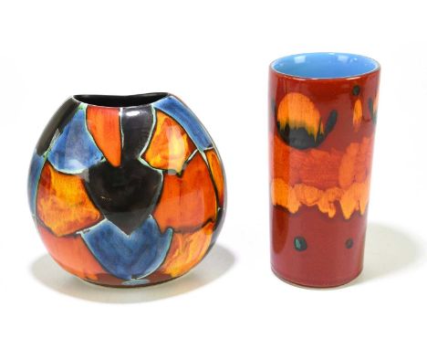 POOLE POTTERY; two contemporary vases, including an ovoid example with stylised decoration, height 18cm (2)Condition Report: 